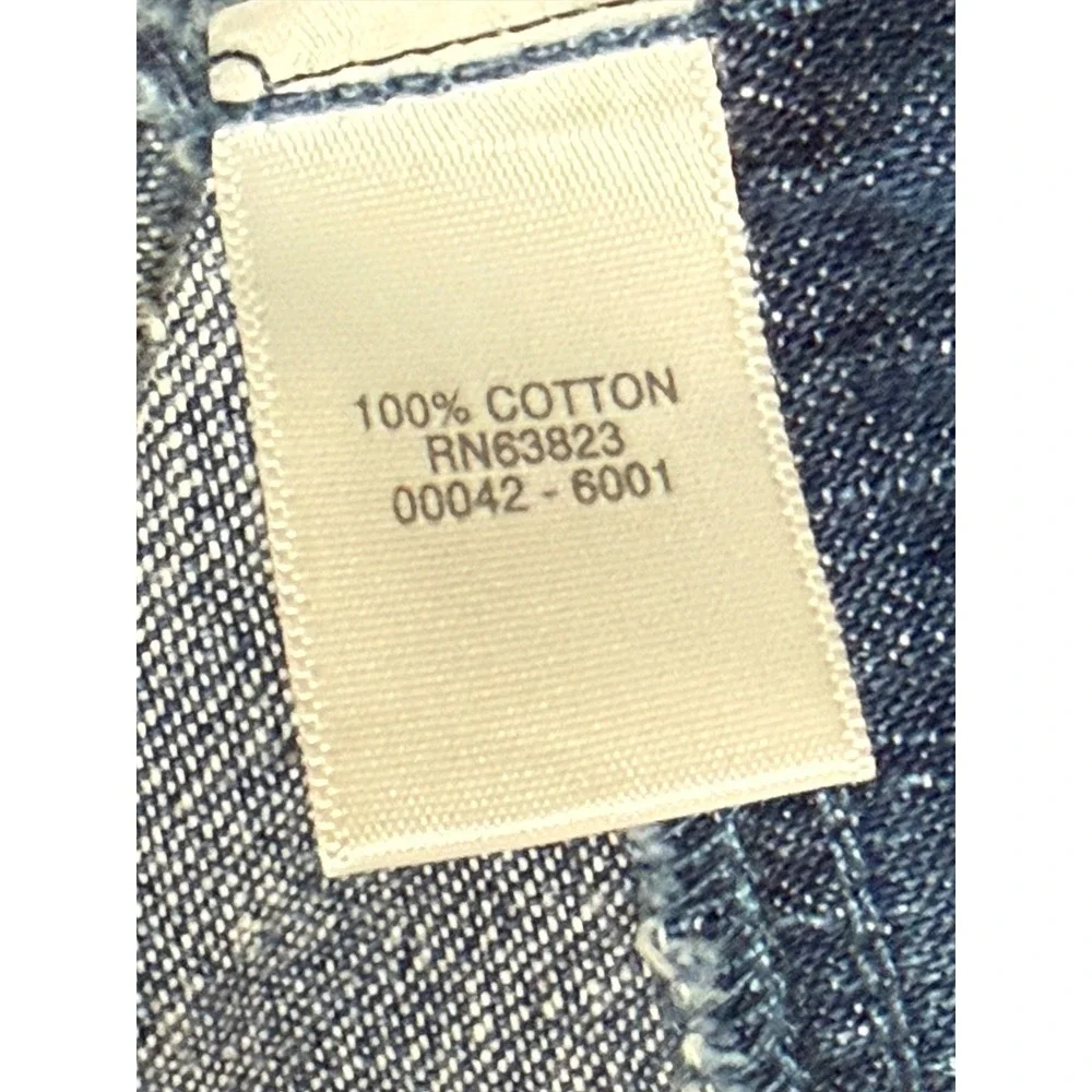 Christopher & Banks Womens‎ Medium Wash Denim Trucker Jacket Red Stitch Size L